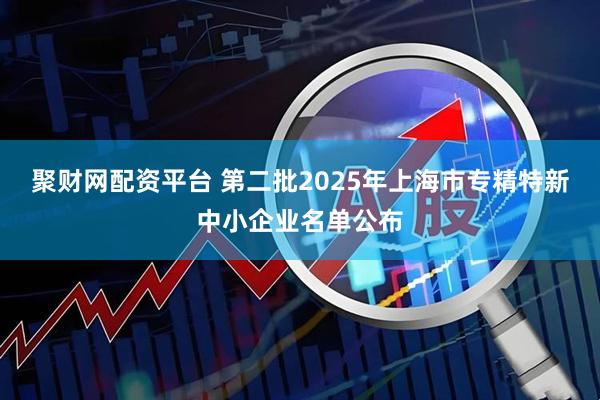 聚财网配资平台 第二批2025年上海市专精特新中小企业名单公布